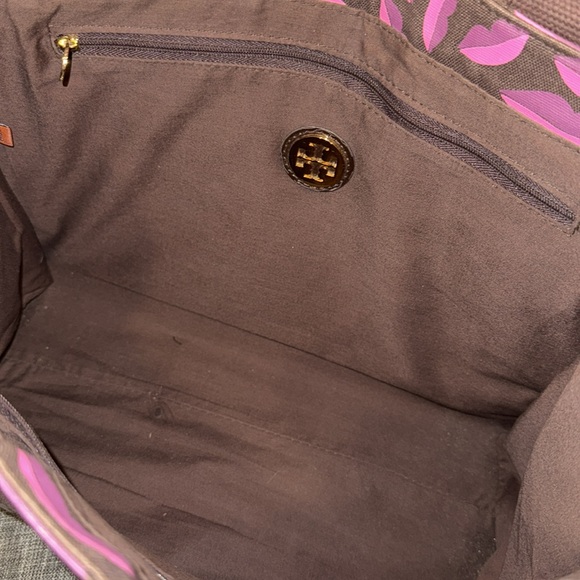 Tory Burch Bag Ella Lips Patent Leather & Canvas Logo Small Tote Bag RARE - Picture 13 of 17